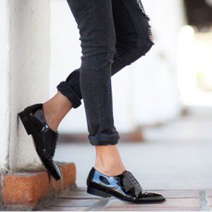 J.crew Academy Oxford in patent black